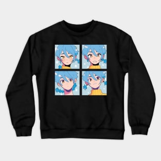 Anime Girl Cartoon Style - Manga Girl Crewneck Sweatshirt